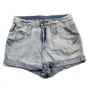 BDG High Rise Light Wash Denim Cotton Roll Up Short Size 25